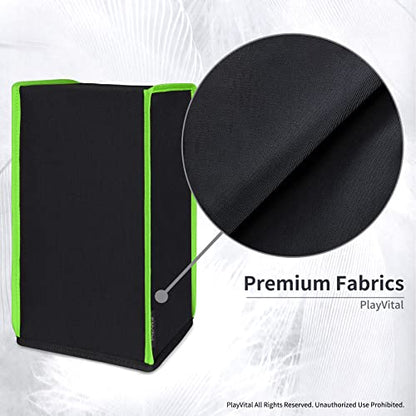 PlayVital Black Nylon Dust Cover for Xbox Series X Console, Soft Neat Lining Dust Guard, Anti Scratch Waterproof Cover Sleeve for Xbox Series X Console - Neon Green Trim - color: Neon Green Trim