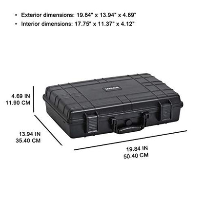 MEIJIA Waterproof Hard Camera Case,Hard Laptop Case,Hard Case with Customizable Fit Foam Included,Fit for Laptops,camera,lens(Black, 19.78"X13.93"X4.68") - size: 19.78"X13.93"X4.68"