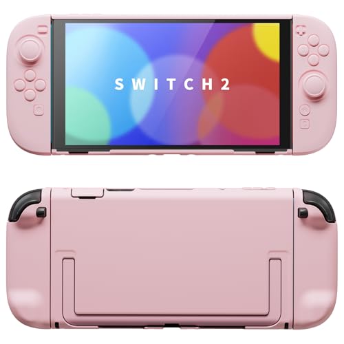 PlayVital Protective Case for Nintendo Switch 2 - Cute Dockable Hard Case Shell for Switch 2 with Thumb Grip & Sticker & Button Caps, Anti-Scratch & Shockproof Cover Skin - Cherry Blossoms Pink - color: Cherry Blossoms Pink