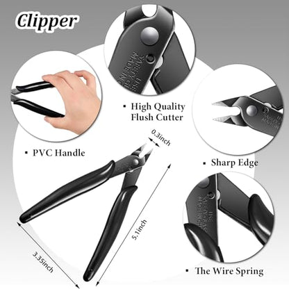 honoson 10 Pcs Metal Earth Tool Kit Pliers Bending Tools for 3D Metal Model | Flat Nose, Needle Nose & Nozzle Pliers, Tab Edge Cylinder Cone Bending, Fits Metal Jigsaw Puzzle Assembly