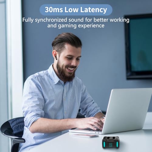 SW4 Pro Wireless Earbuds for PC/Computer/Laptop/Mobile - Dongle & Bluetooth - 20ms Low Latency - 4 Mics – Gaming - Work Headset/Headphones for Office