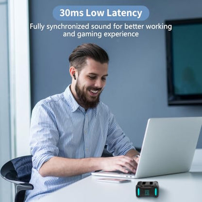 SW4 Pro Wireless Earbuds for PC/Computer/Laptop/Mobile - Dongle & Bluetooth - 20ms Low Latency - 4 Mics – Gaming - Work Headset/Headphones for Office