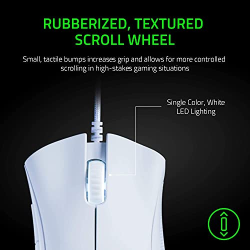 Razer DeathAdder Essential Gaming Mouse: 6400 DPI Optical Sensor - 5 Programmable Buttons - Mechanical Switches - Rubber Side Grips - Mercury White,(Pack of 10) - color: Mercury White, size: 1 Count (Pack of 10)