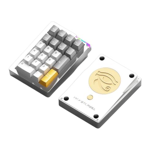 STARS21 Mechanical Number Pad,Aluminum CNC VIA/QMK Programmable Macro Numpad Gasket Hot Swappable Wireless Numeric Keypad BT5.0/2.4Ghz/USB-C RGB Gaming Keypad for Laptop/PC/Office (Silver-Gray) - color: Silver-Gray