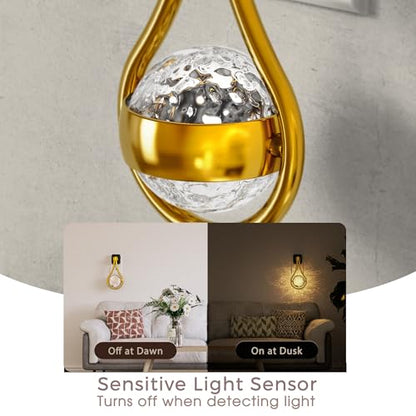 LED Night Lights Plug into Wall, 330° Rotating Night Light | Dusk to Dawn Sensor, 0-100LM Dimmable Nightlight Adjustable Brightness, 3000K Warm White for Hallway, Bedroom, Stairway - color: Gold Drop
