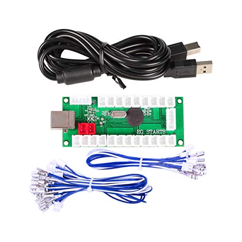EG STARTS Classic Arcade DIY Parts Happ Style 2Pin Sticker + 1 Player Start Buttons + 8X Happ Type Standard Push Button with Micro Switch for Arcade Joystick Kits Mame KOF Fighting Stick Games Red