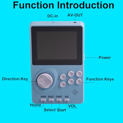 16 Bit Handheld Video Game Console for Kids Adults，2.8-inch Super Wide Lcb Preloaded 100 HD Handheld Game Console Seniors Electronic Game Player Birthday Present Xmas(Light Blue) - color: Light Blue