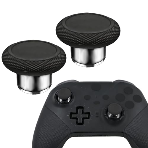 2 in 1 Short Metal Thumbsticks Replacement for Elite Series 2 Core Controllers, Replacement Thumbsticks for Xbox Elite Series 2 Controllers(Black) - color: Black