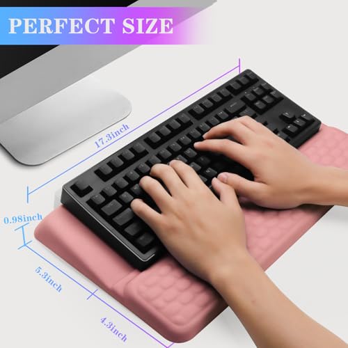 Computer Keyboard Stand with Wrist Rest, Ergonomic Tilted Keyboard Holder - Keyboard Riser with Wrist Pad - Keyboard Tray Support for Office Home - Pink - color: Keyboard Stand - Pink