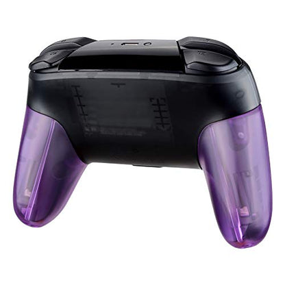 eXtremeRate Clear Atomic Purple Replacement Handle Grips for Nintendo Switch Pro Controller, DIY Hand Grip Shell for Nintendo Switch Pro - Controller NOT Included - color: Clear Atomic Purple