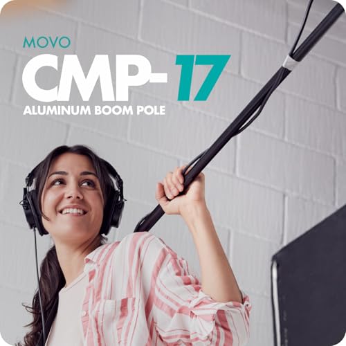 Movo CMP-17 Professional 9.8' Aluminum Boom Pole for Shotgun Microphones – Compatible with Rode NTG Series, Sennheiser MKE600, Audio-Technica AT875R & More