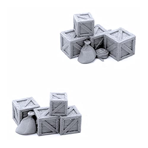EnderToys Cargo Piles - DND Terrain Scenery for Tabletop 28mm Miniatures Wargame