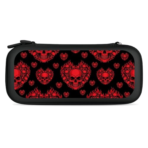 Travel Handheld Carrying Case for Switch, Red Skull Travel Storage Holder with Mesh Pocket, Hard Shell Protective Bag with 15 Game Cartridges - color: Design (339)