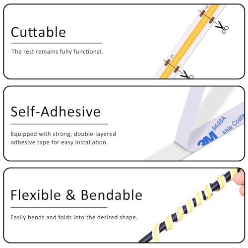 Short LED Strip Lights, COB 5V USB Warm White 4000K (3.28FT /1M) | 5W 8mm Small COB, Not Dimmable, Display Cabinet Lighting for Home DIY 3D TV Light Indoor Use - color: 3.28FT/4000K
