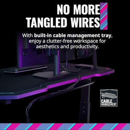 Cooler Master GD120 PC Gaming Desk with Cable Management, Water-Repellent Mousepad, Modern Simple Sturdy Style Table Workstation for Home Office - style: GD120