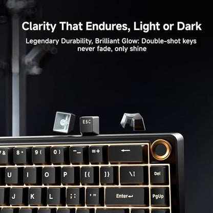 DIERYA DK68E 60% Mechanical Gaming Keyboard, Hot-Swappable, Wired, Black | Gasket Mount, Pre-Lubed Linear Switches, 5-Layer Foam, Programmable, Volume Knob, RGB Backlight, Double-Shot Keycaps - color: Black