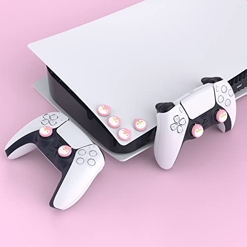 PlayVital Thumb Grip Caps for Xbox Series S/X, Xbox One, Elite Series 2 Controller, Cute Joystick Caps for ps5/EDGE/ps4, Thumbstick Cover for Switch 2 Pro/Switch Pro Controller - Penguin, Pale Red - color: Penguin Pale Red