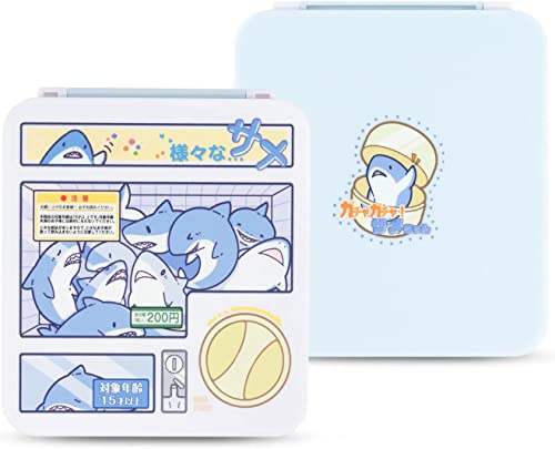 GeekShare Portable Switch Game Card Case-Switch Game Holder Case with 12 Game Card Slots-Game Card Cartridge Carrying Storage Box Compatible with Nintendo Switch- Cute Shark, Multicolor