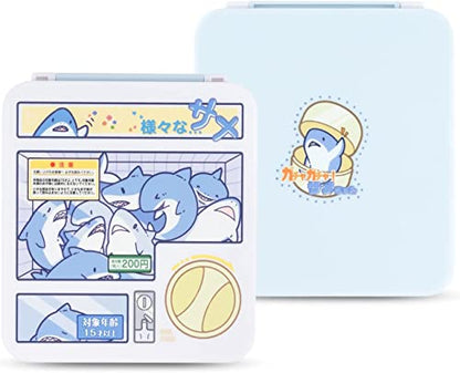GeekShare Portable Switch Game Card Case-Switch Game Holder Case with 12 Game Card Slots-Game Card Cartridge Carrying Storage Box Compatible with Nintendo Switch- Cute Shark, Multicolor