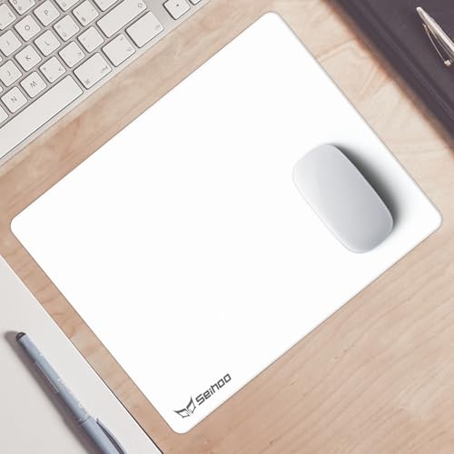 White Plastic Resin Hard Mouse Pad Premium Esports Waterproof Ultra Smooth No Irritating Smell Environment Fast and Accurate Control for Office and Gaming Laptop(11.81x9.45in)