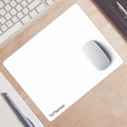 White Plastic Resin Hard Mouse Pad Premium Esports Waterproof Ultra Smooth No Irritating Smell Environment Fast and Accurate Control for Office and Gaming Laptop(11.81x9.45in)