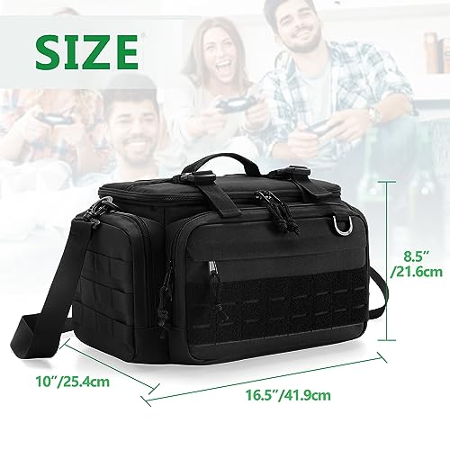 PGmoon Tactical Console Carrying Case Compatible with Xbox Series X | Travel Carry Case Bag with Multi-Pockets for Controllers, Discs & More Accessories (Patent Design)