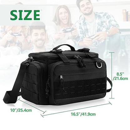 PGmoon Tactical Console Carrying Case Compatible with Xbox Series X | Travel Carry Case Bag with Multi-Pockets for Controllers, Discs & More Accessories (Patent Design)