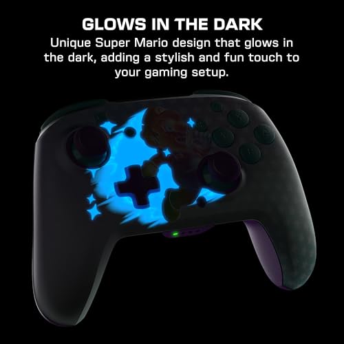 Turtle Beach Rematch Wireless Controller Invincible Mario Nintendo Switch 2 | Nintendo Switch Lite, OLED, Glow-in-the-Dark Design, Rechargeable 40-Hr Battery, 2 Mappable Back Buttons, Invincible Mario - color: Invincible Mario