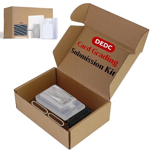 DEDC Card Grading Submission Kit, Card Grading Kit Shipping Mailing Kit Box for PSA, CGC, SGC Trading Card- 25 Semi Rigid Card Holders, 50 Card Sleeves, 1 Shipping Label + 1 Wiping Cloth (1-Set- PSA) - size: 1-set- PSA