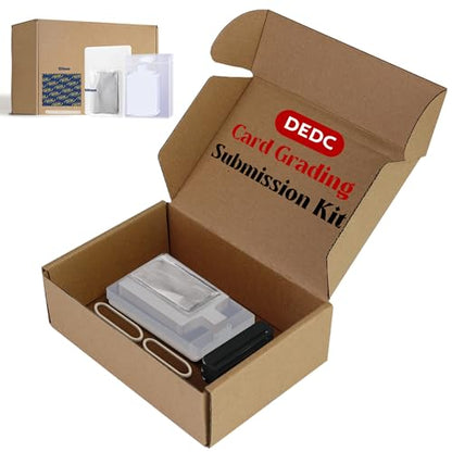 DEDC Card Grading Submission Kit, Card Grading Kit Shipping Mailing Kit Box for PSA, CGC, SGC Trading Card- 25 Semi Rigid Card Holders, 50 Card Sleeves, 1 Shipping Label + 1 Wiping Cloth (1-Set- PSA) - size: 1-set- PSA
