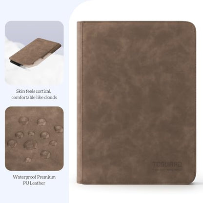 Trading Card Binder, 9 Side Loading Pocket Card Album Hold Up to 540, Zipper Binder for Collection, TCG Holder for Sports, Yugioh, MTG etc. (Brown 9) - color: Brown 9