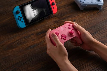 8BitDo Ultimate 2C Bluetooth Controller for Switch/Switch 2, Wireless Controller with 6-Axis Motion Control, Rumble Vibration, Refined D-Pad and Bumpers, and Hall Effect Joysticks (Pink) - color: Pink, style: Ultimate 2C