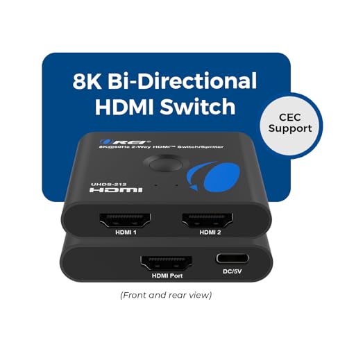 OREI 8K Bi-Directional HDMI Switch 2x1/1x2 – 8K@60Hz, 4K@60Hz, 40Gbps, HDCP 2.3, HDR10+, Dolby Vision (UHDS-212) | OREI 8K Bi-Directional HDMI Switch 2x1/1x2 – 8K@60Hz, 4K@60Hz, 40Gbps, HDCP 2.3, HDR10+, Dolby Vision