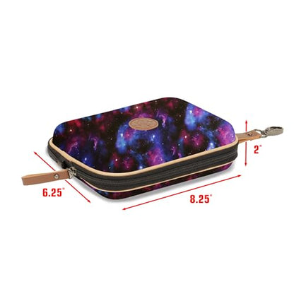 ENHANCE Designer Edition Dice Tray - Stylish Dice Case and Dice Holder for 28+ Dice with EVA Shell Protection - Dice Rolling Tray with Removable Dice Holder for DnD, Other RPG Games (Galaxy) - color: Galaxy