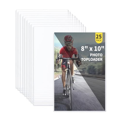 25-Pack 8 x 10 Inch Premium Toploaders - Crystal Clear Plastic Holders, Sheet Protectors for Autograph Pictures, Art - size: 25ct 8" x 10" Photo Toploader