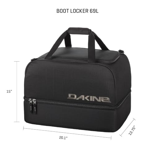 Dakine Boot Locker 69L Ski & Snowboard Boot and Gear Bag | Split-level design keeps boots away from clothes; tarp-lined boot section doubles as a changing mat in the parking lot. - color: GRIFFIN, size: 69L