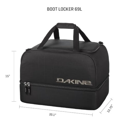 Dakine Boot Locker 69L Ski & Snowboard Boot and Gear Bag | Split-level design keeps boots away from clothes; tarp-lined boot section doubles as a changing mat in the parking lot. - color: GRIFFIN, size: 69L