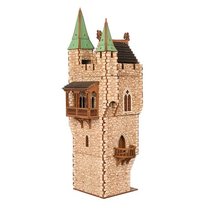 The Great Tower P- Medieval Castle - DIY Wooden Building Kit Crafts for Adults, Puzzle Wood Model Kit - Laser Cut Wooden Puzzle Architecture & Engineering Assembly Set - Hobby building kit - Realistic - color: Great Tower (Real Texture)
