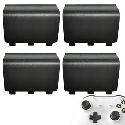 4 Pcs Battery Cover Replacement for Xbox One/One S/One X Controller[NOT for Xbox Series X/S],Battery Back Shell Covers Repair Part Compatible with Xbox One Controller(Black) - color: 4 Black