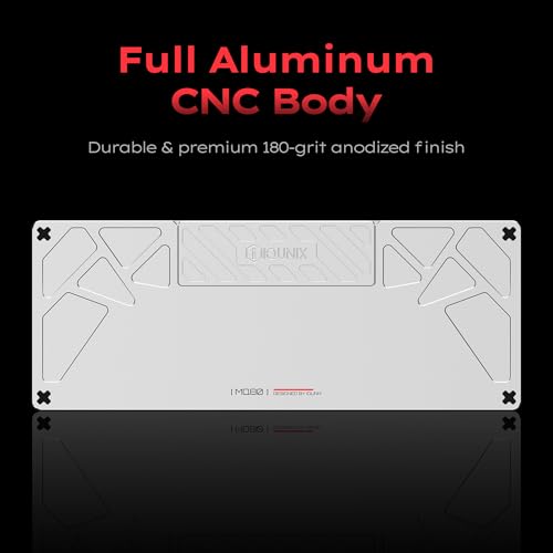 IQUNIX MQ80 Low Profile Mechanical Keyboard for Work and Gaming Tri Mode Wireless Wired CNC Aluminum Hot Swappable RGB Backlit Long Battery Life VIA Support (Silver) - style: Moonlight Silver