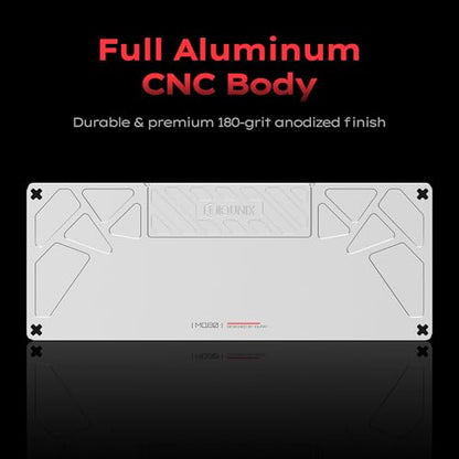 IQUNIX MQ80 Low Profile Mechanical Keyboard for Work and Gaming Tri Mode Wireless Wired CNC Aluminum Hot Swappable RGB Backlit Long Battery Life VIA Support (Silver) - style: Moonlight Silver