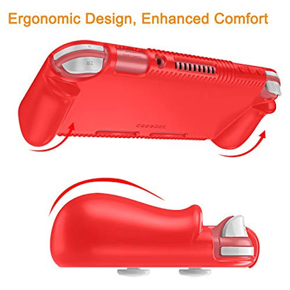 FINTIE Soft Silicone Protective Case for Nintendo Switch Lite 2019 | Ergonomic Grip, Anti-Slip, Shock-Absorption & Anti-Scratch, Lightweight Grip Case Cover, Red - color: Red