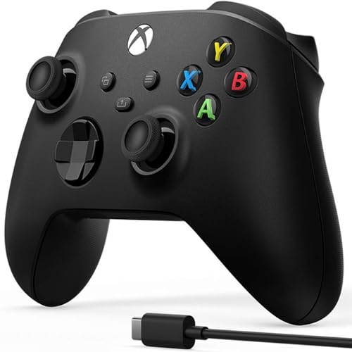 Microsoft Xbox Wireless Controller w/USB-C Cable for PC, Carbon Black, 1V8-00001 (2-Pack) (Renewed) - color: Carbon Black + USB-C Cables