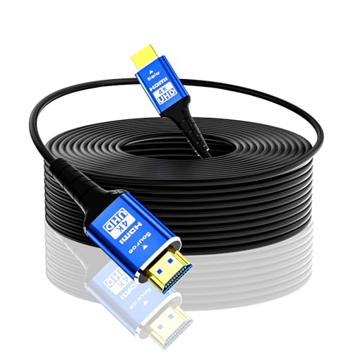 Fiber Optic 200 ft hdmi Cable,18Gbps 4k Ultra high Speed Support 4K@60Hz(4:4:4 RGB) HDR10,HDCP2.2,eARC,3D,CEC Unidirectional Active 2.0 Cord,Shielding Interference,Slim and Flexible - size: Fiber 200 ft