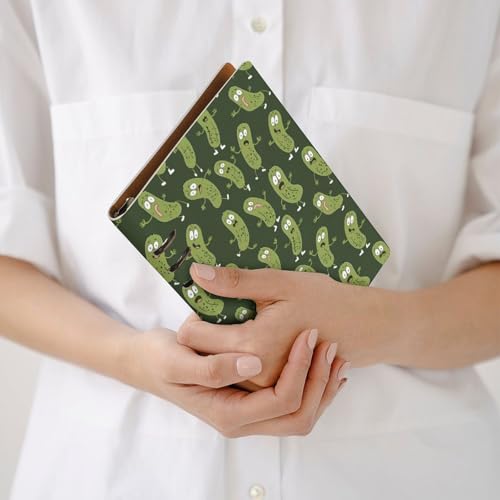 JOJOART Cute Pickle Characters Funny Journals Binder Notebook Loose Leaf 6-Ring Professional Notebook,Spiral Notebooks Refillable Journal Notebook,90 Sheets for Office Travel Planner