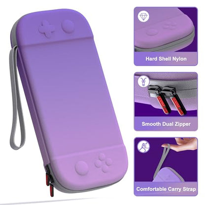 STARTRC GAMES Slim Carrying Case for Nintendo Switch 2 2025, Hard Shell Travel Case with 12 Game Card Slots, Portable Carry Bag for Switch 2 Console Purple - color: Purple
