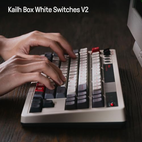 8Bitdo 87 Keys Retro Mechanical Keyboard Bluetooth/2.4G/USB-C, Hot Swappable, Dual Super Programmable Buttons, Volume knob for Windows and Android - N Edition - color: N Edition