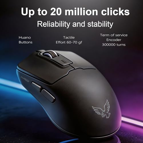 NEO V2 Wireless Gaming Mouse, Tri-Mode, 55g, 12000DPI RGB, Black - color: Black