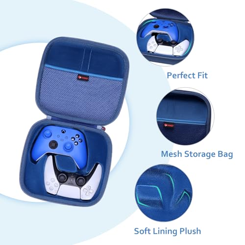 XANAD 2-in-1 Controller Case for Xbox/Playstation/Nintendo Switch/PowerA/ELISWEEN/GameSir/Diswoe/TIANHOO Wireless Controller - Hard Travel Protective Carrying Storage Bag(Blue) - color: Blue 2-in-1