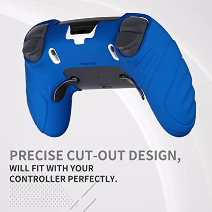 PlayVital Guardian Edition Anti-Slip Ergonomic Silicone Cover Case for ps5 Edge Controller, Soft Rubber Protector Skin for ps5 Edge Wireless Controller with Thumb Grip Caps - Blue - color: Blue